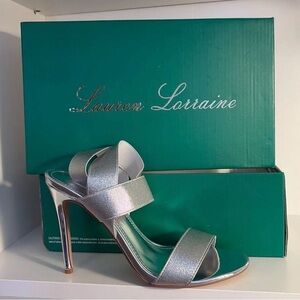 Lauren Lorraine Shimmering Silver Heels